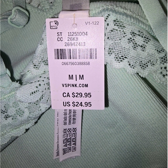 🆕Victoria’s Secret PINK Longline Sports Bra - Mint/Medium - NWT - Picture 4 of 4